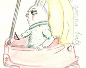 Haters Gonna Hate, Bunny, Illustration, Giclee Art Print, Watercolor