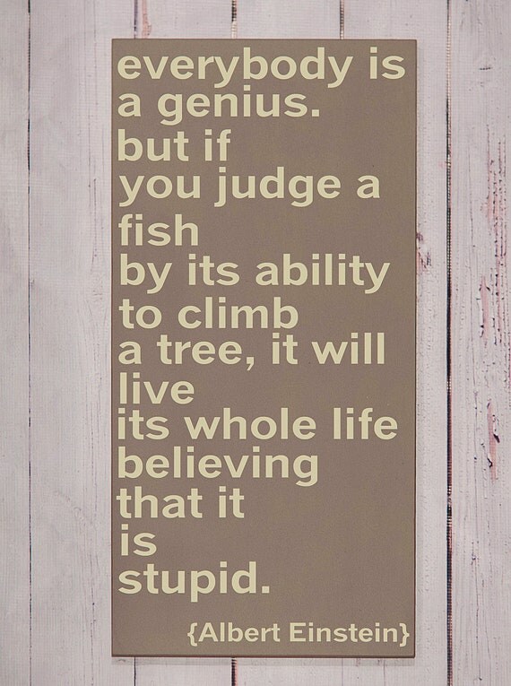 Everybody is a Genius Subway Art Wood Sign - Typography Word Art - Inspirational - Your Choice of Colors