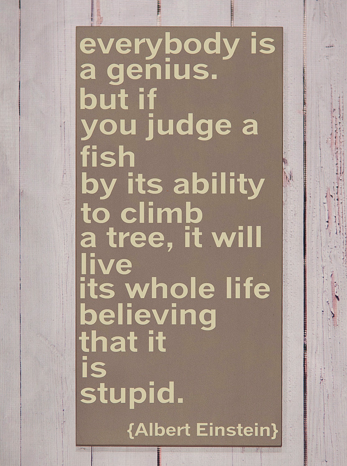 Everybody is a Genius Subway Art Wood Sign - Typography Word Art - Inspirational - Your Choice of Colors