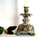 Vintage Candle Holder/ Candle Stand/ Ornate Metal/ Paris Apartment
