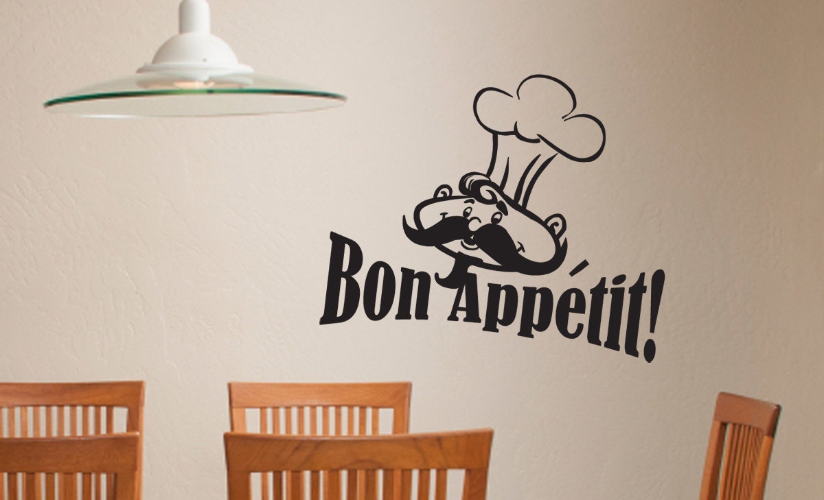 Wall Decal Bon Appetit Kitchen Chef