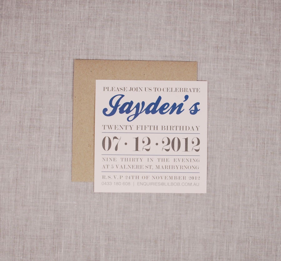 Type Invitation - Set of 12