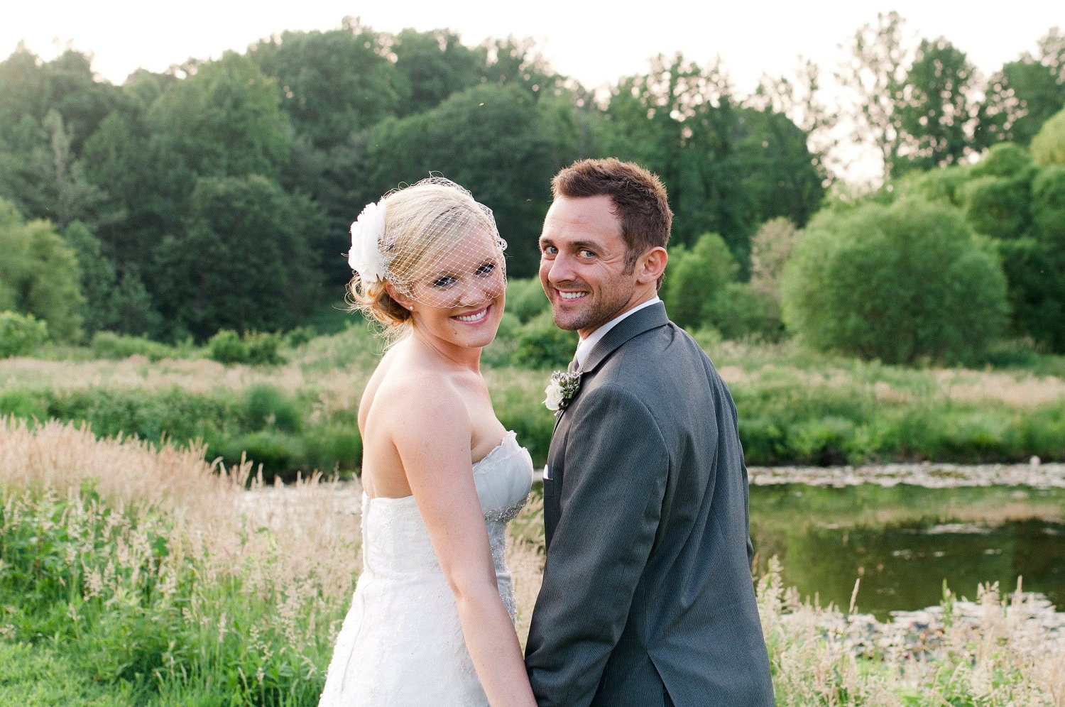 Large (17") Bandeau Birdcage Veil : V016 made to order, white, ivory, black