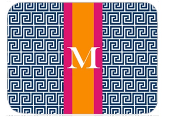 Personalized/ Monogrammed Large Cutting Board- Rugby Stripe- Wedding, Housewarming Gift