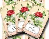Wedding Table Numbers Gorgeous  ETERNITY  Digital Collage Sheet Set of 10 Printable Vintage Rose Numbers Instant Download  GalleryCat CS196