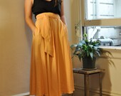 70s Peach Disco Full Mid-Length Skirt