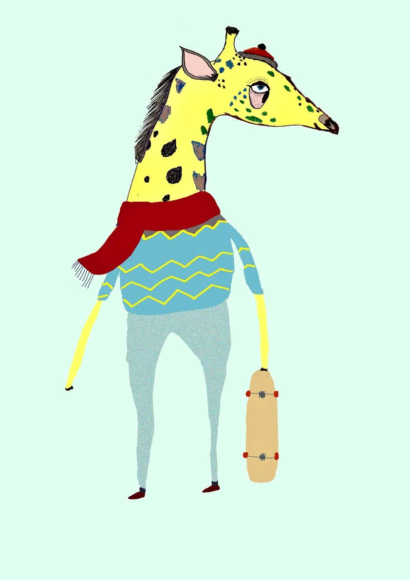 The Cool Giraffe. Children's Decor, Kids wall decor.