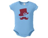 Mustache and Top Hat  "The Son" Snap Shirt (Top Hat The Son 6236 Red Ink)