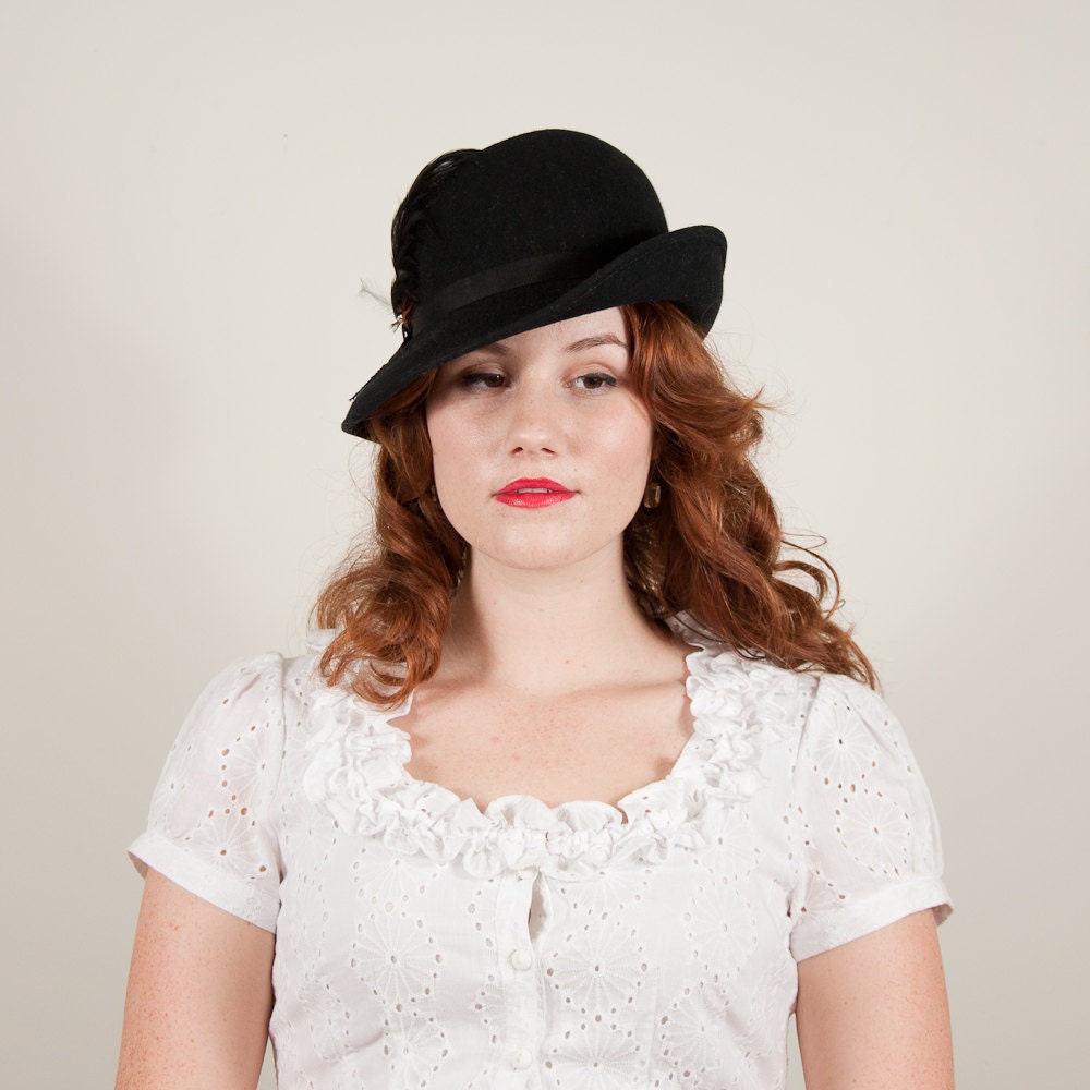 vintage 1970s hat / wool fedora / Brewster