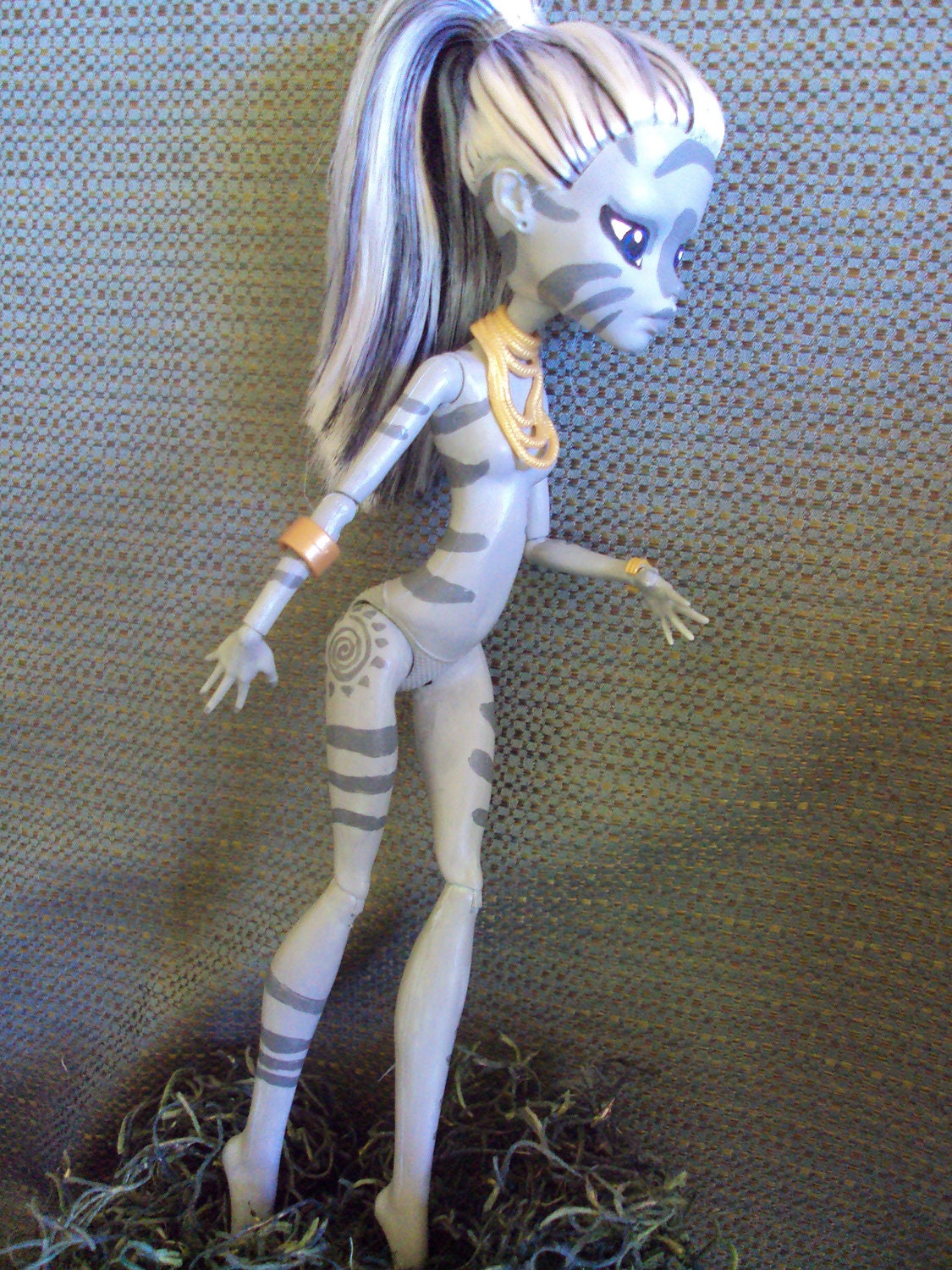 monster high my little pony custom ooak doll zebra Zecora african trible art friendship is magic