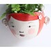 Ceramic mini hanging planter- Billie- Bright orange tangerine hair miniature plant pot
