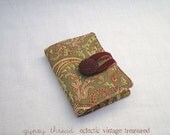Olive and Burgundy Paisley Wallet, Card Holder, Tea Wallet