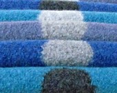 Wool felted placemat - Denim blue and light grey - Ocean colors - accent, home decor