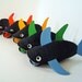 Baby Shark Bag by MinneBites - Choose your Color / Kids Animal Bag - Rainbow Bag - Birthday Party Favor Bags - Fish Crayon Holder