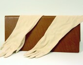 Women's Mid-Length Beige Dress Gloves