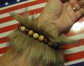 Beaded Furry Bangle Bracelet - Repurposed, Upcycled and FUN