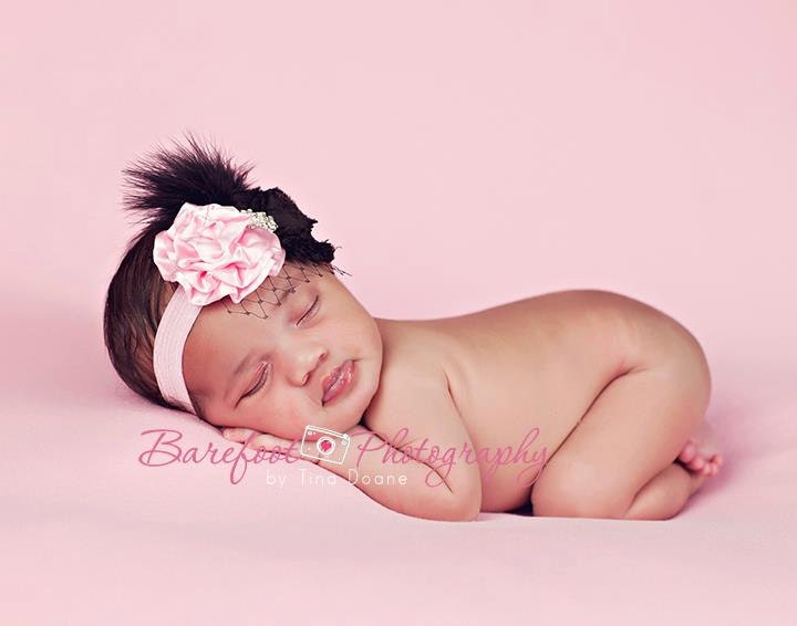 Baby Girl Headband..Headband for Toddler Girl..Large Flower Headband For Girls..Pink and Black Headband..Newborn Photo Prop