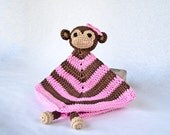 Instant Download - PDF Crochet Pattern - Monkey Security Blanket (Level Easy) - Text instructions and SYMBOL CHART instructions