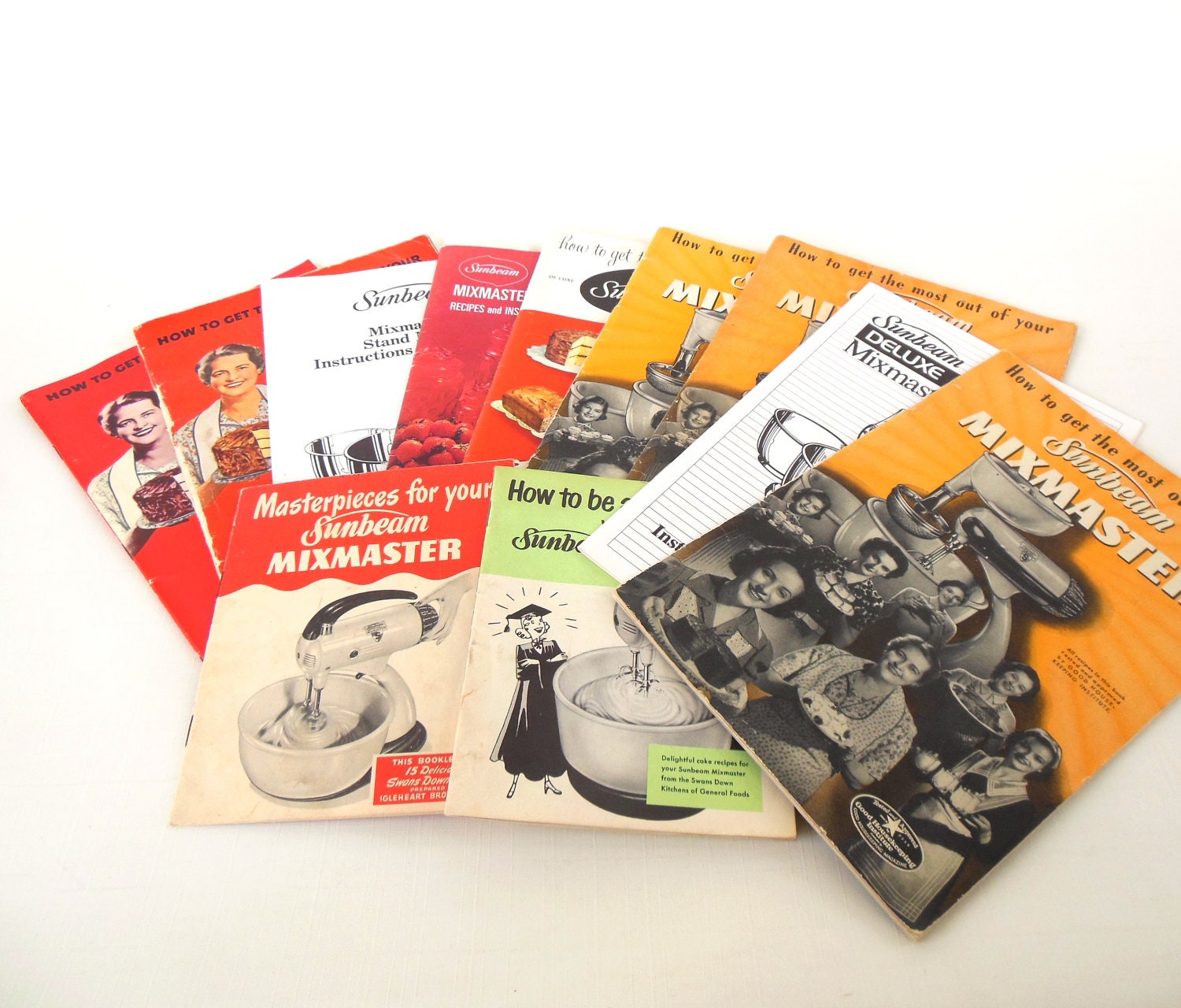 Sunbeam Mixmaster Owner Manual Instruction Recipe Booklets - Vintage