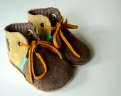 Modern Jake wool and leather baby and toddler shoes with non-slip suede sole