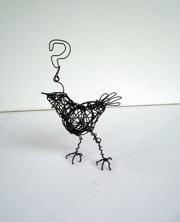 Unique Wire Bird Sculpture - EROTEME BIRD - Word Bird