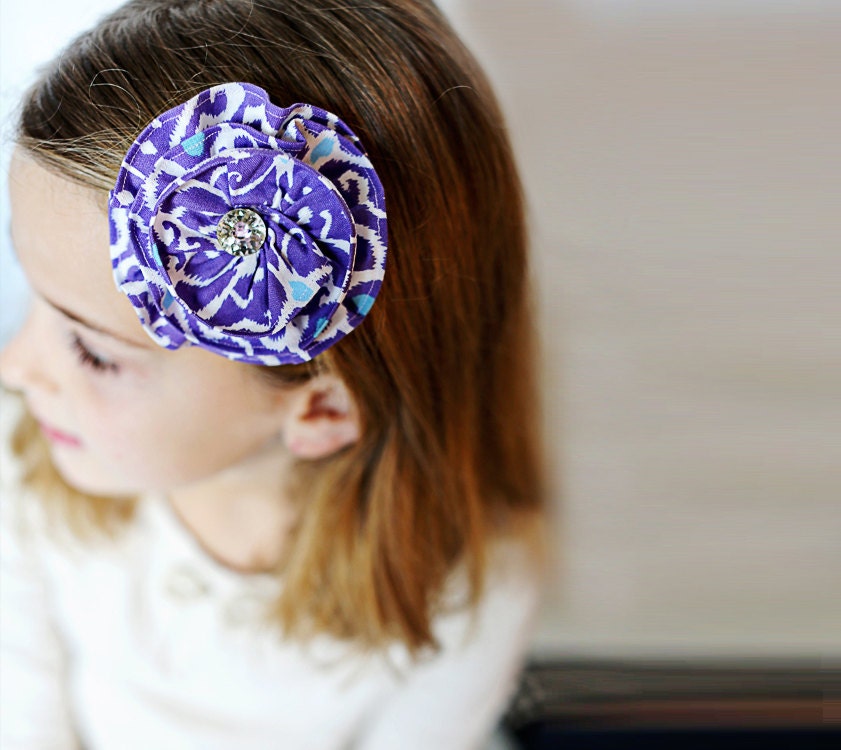 Purple girls hair clip, girls hair accessory, girls fascinator, girls hair bow, toddler hair clip, dreamy