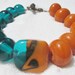 Color Block Bracelet in Orange and Turquoise