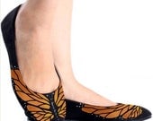 SALE -- Monarch Butterfly Painted Shoes, Weddings and Special Events