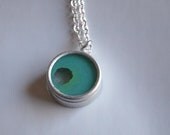 Small Aqua Circle Necklace