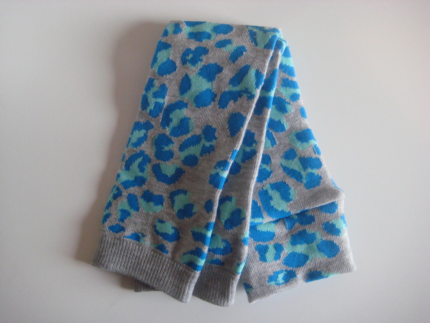 Grey Baby Leggings with Blue and Aqua Animal Print