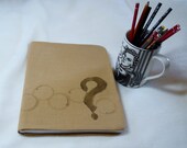 Word in Hand Journal Cover, Question Mark, Tan Circles