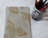 Word in Hand Journal Cover,  Tan Linen with Spirals