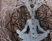 XXL Mens Organic Cotton t-shirt - Made to Order - Flower of Life Meditation - Sacred Geometry