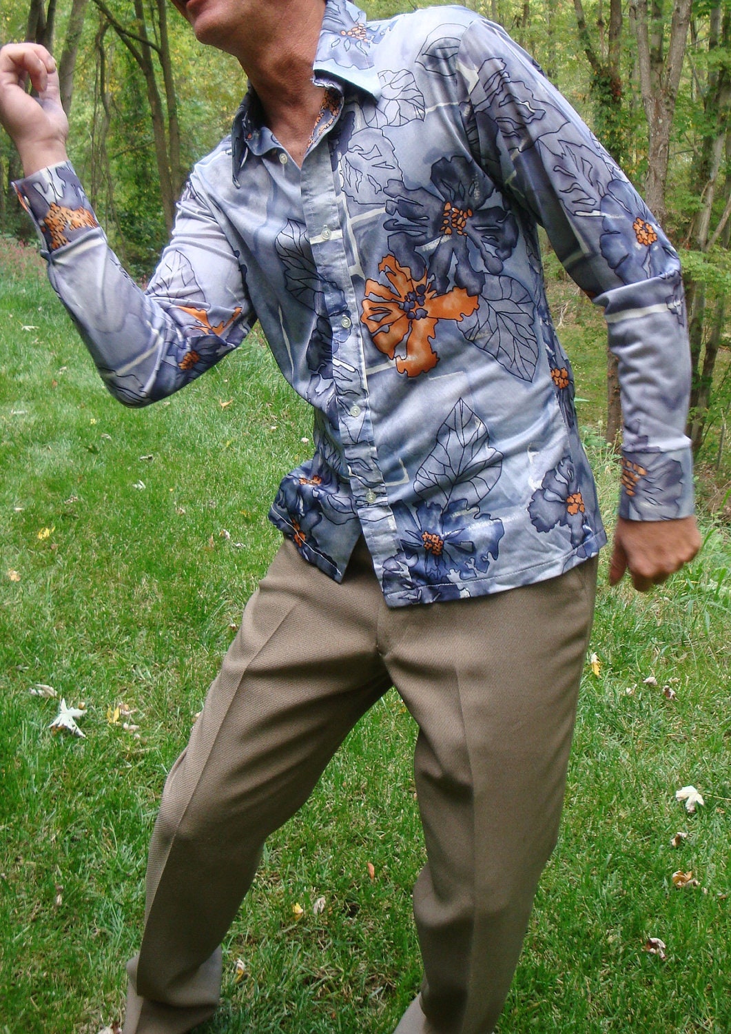 SALE - Got SWAG 70s Disco Shirt Silky John Travolta Saturday Night Fever Vintage Classic - Size M