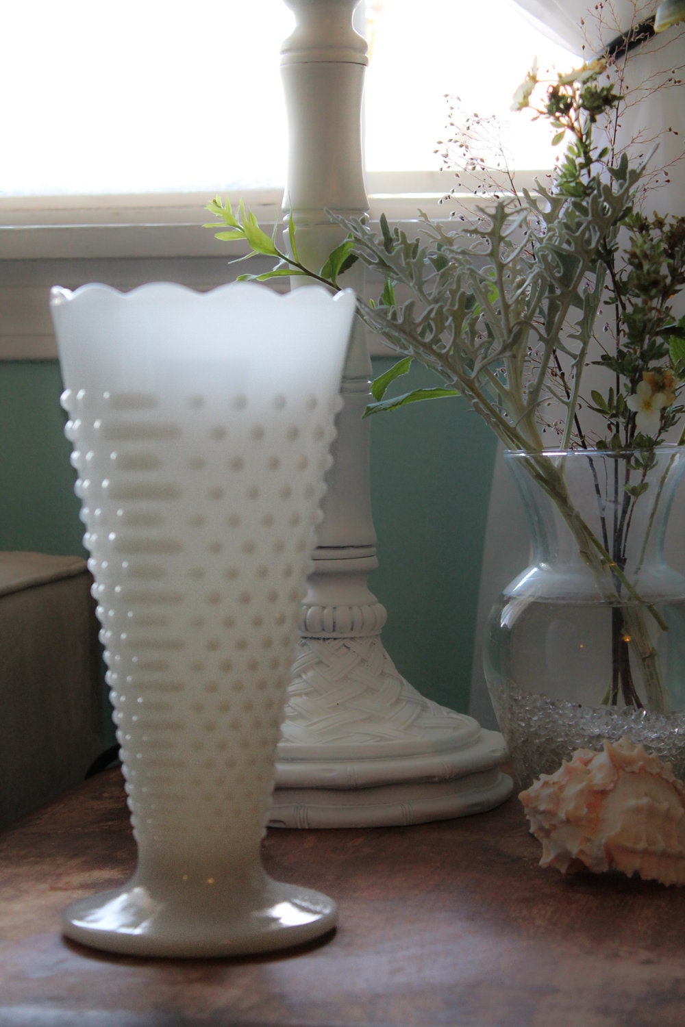 vintage MILK GLASS vase