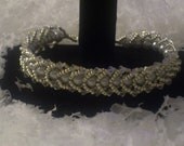 Handcrafted Silver Pearls Flat Spiral Rope Bracelet