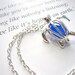 Cute Turtle Necklace with royal blue Sea Glass - Perfect nautical gift for a beach lover friend