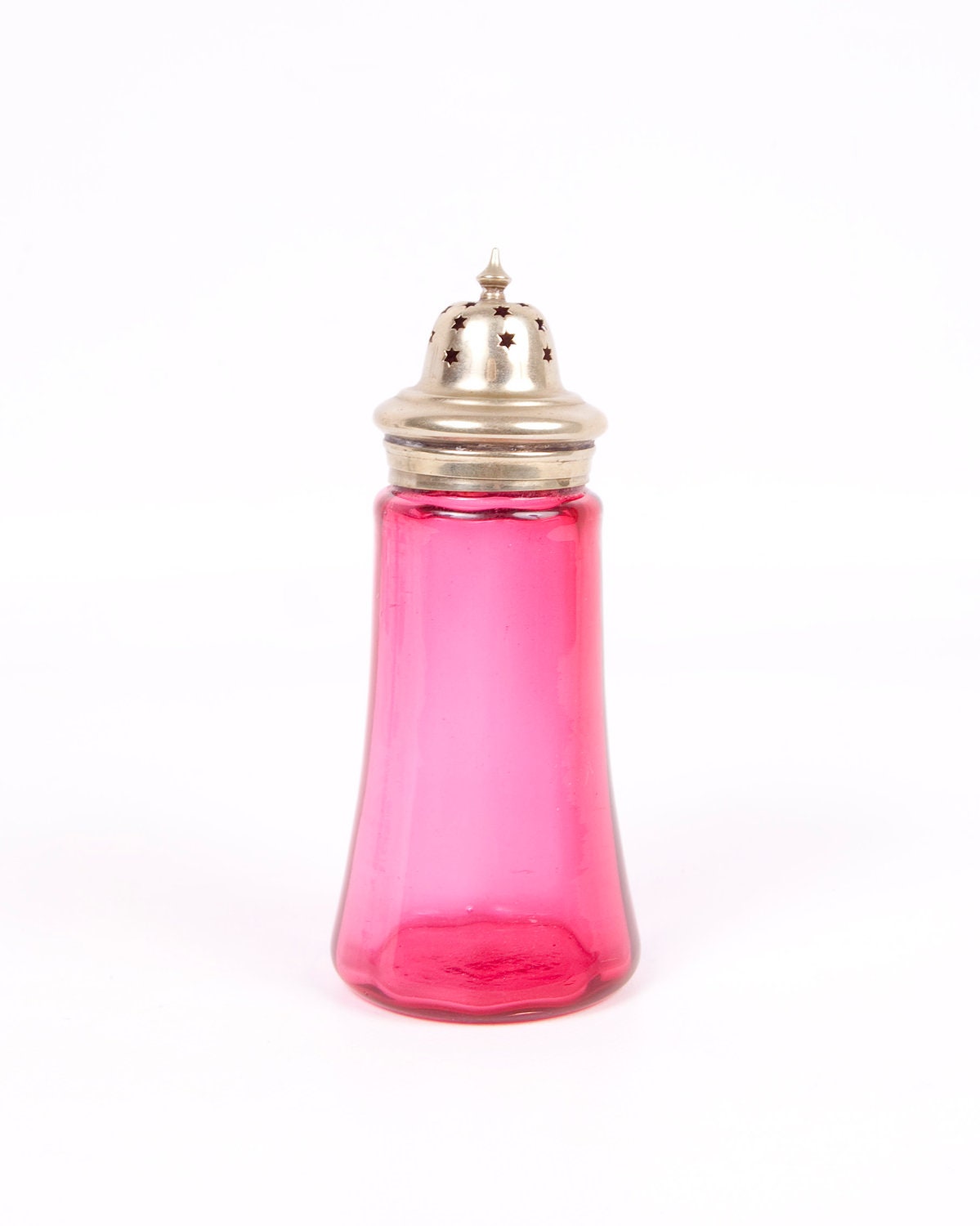 Vintage Cranberry Glass,Sugar Shaker, Muffineer ,Sugar Caster
