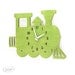 The Lime Green Choo-Choo Train designer wall mounted clock from LeLuni