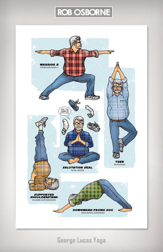 GEORGE LUCAS YOGA Art Print 11x17 by Rob Osborne
