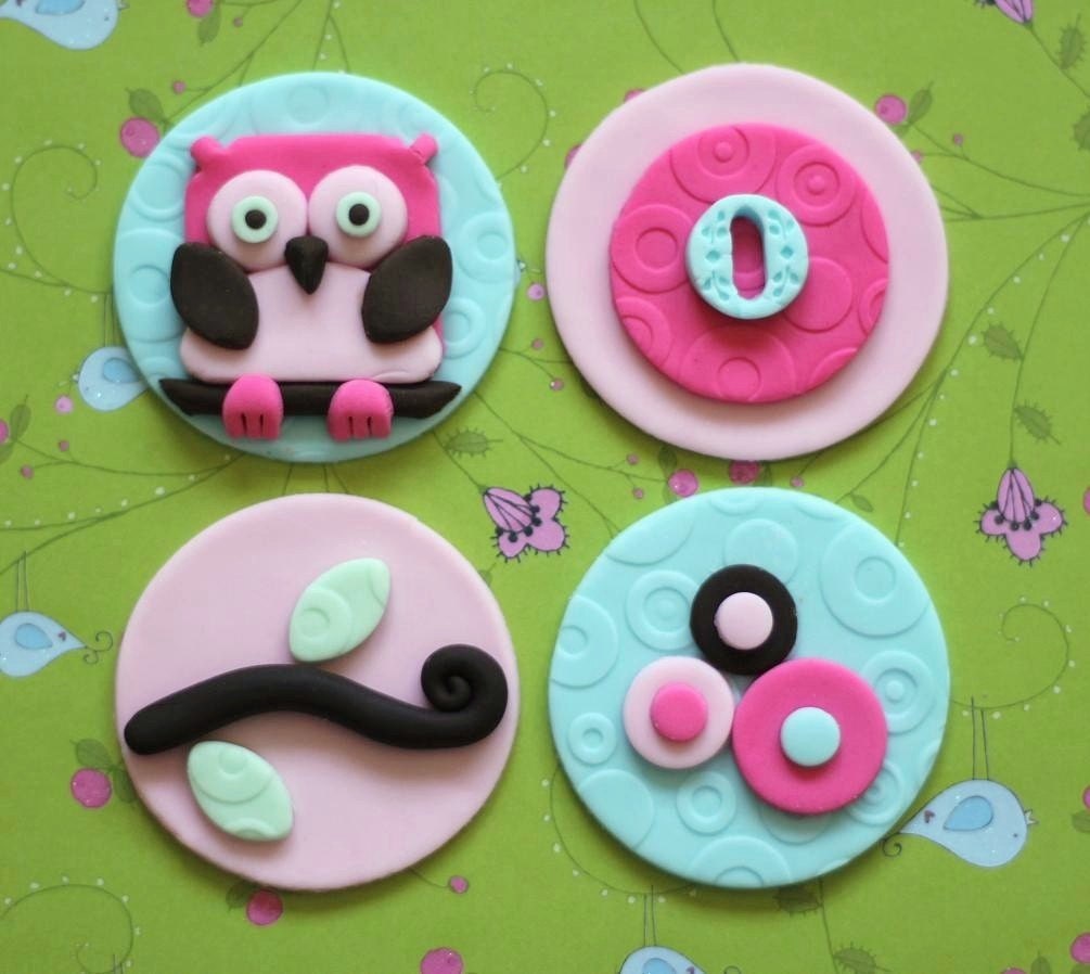 24-Piece Whimsical and Classic Owl Fondant Toppers - Perfect for Birthdays, Weddings, Special Occasions