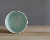 SAMPLE light blue pottery bowl . white porcelain with light blue glaze. modern pottery