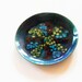 1950s trinket dish mid century enamel jewelry tray modernist copper plate blue yellow red flower