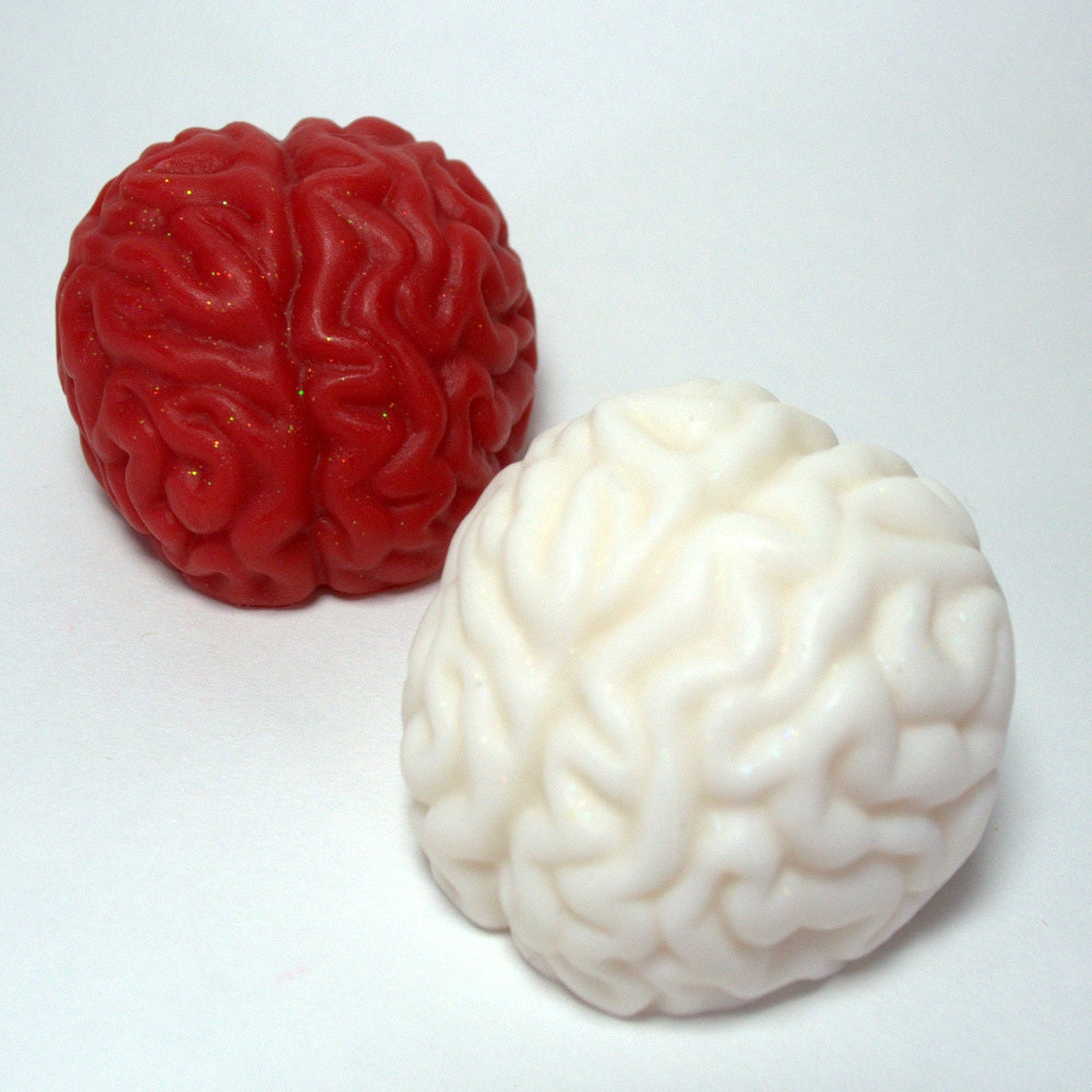 Peppermint Brains Red and White Peppermint Soap Handmade For Zombies