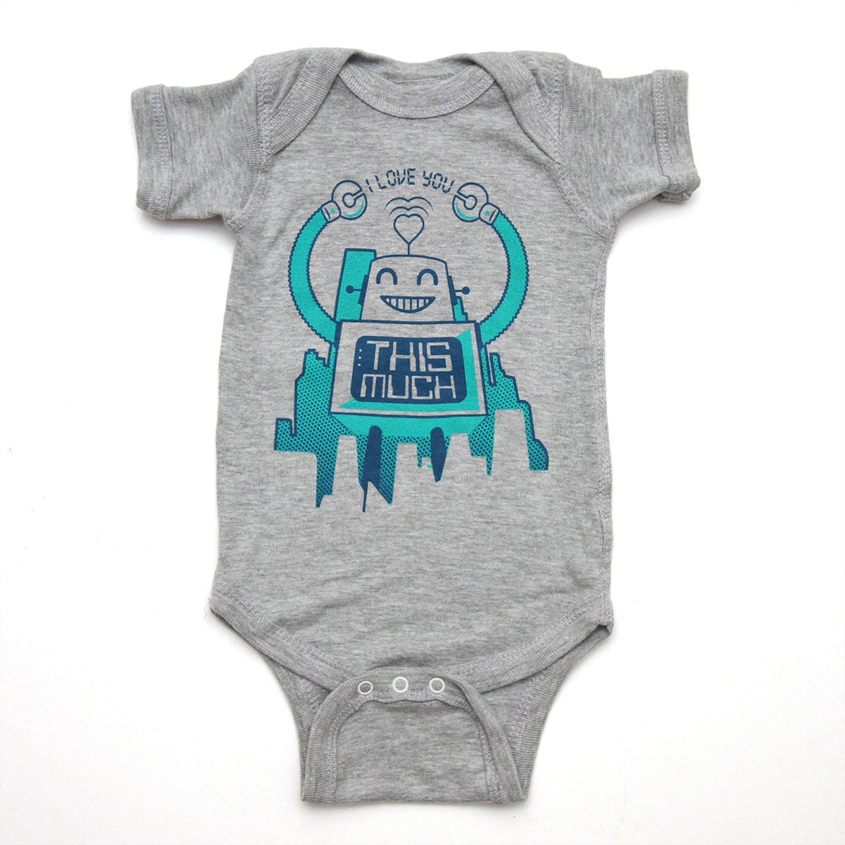 SALE - Robot Onesie I Love You This Much