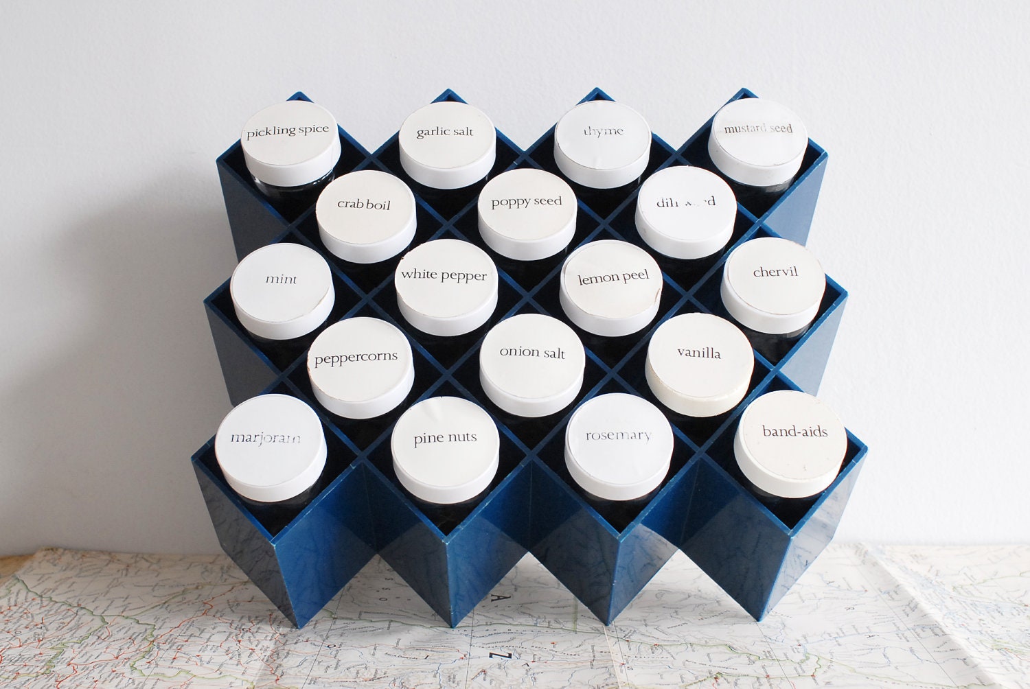 Blue Copco Spice Rack - Hanging Honeycomb Spice Rack by Lubge-Randel for Copco