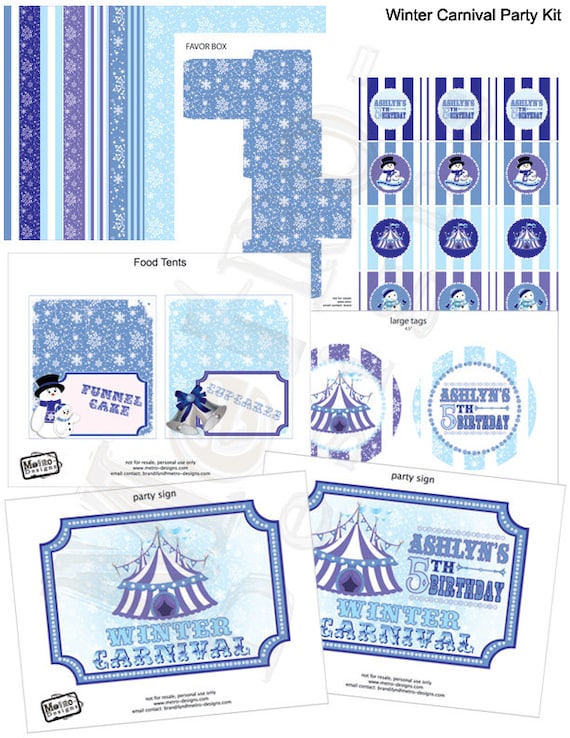 Winter Carnival Party Kit Il_570xn