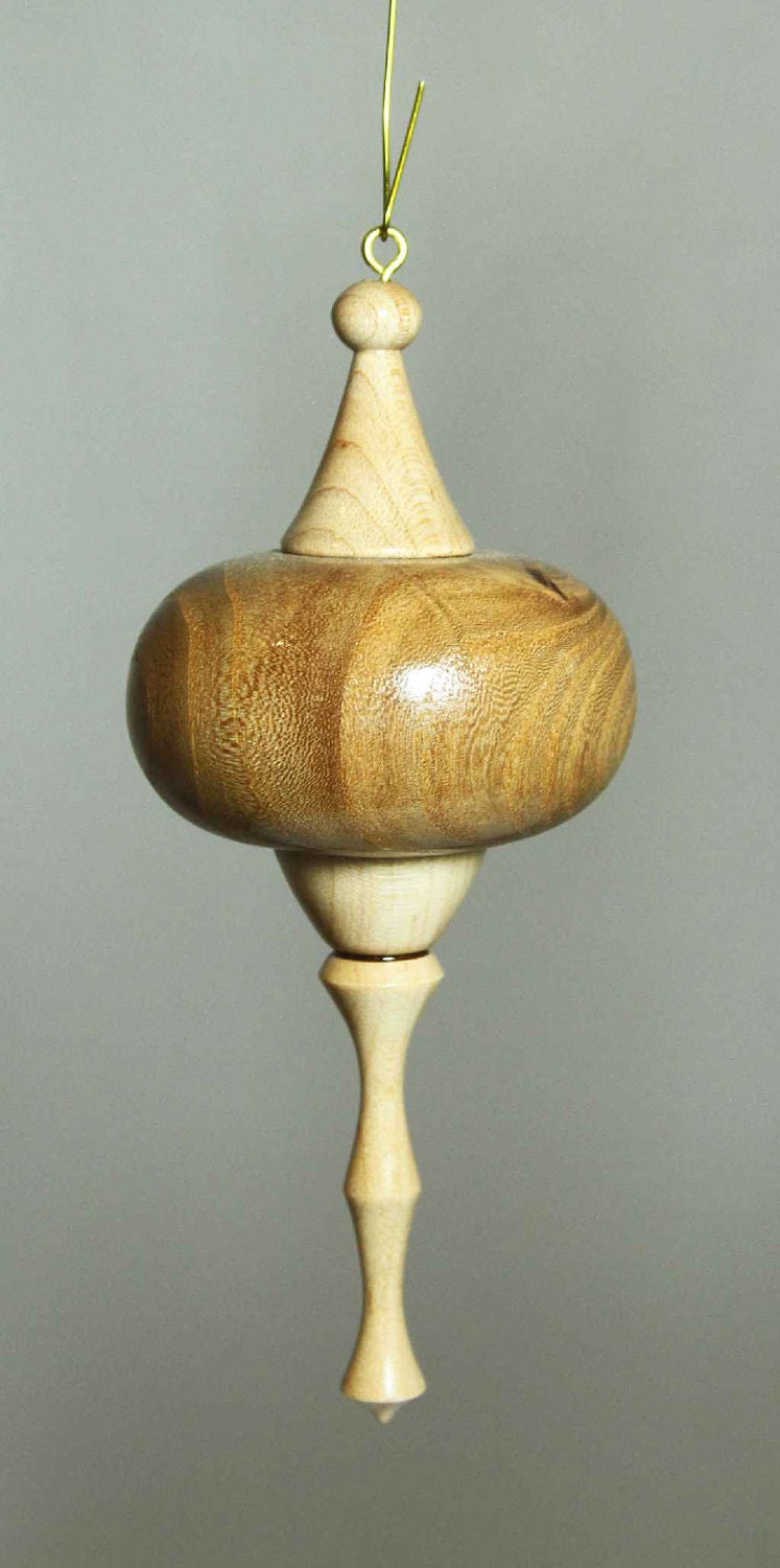 Christmas Ornament, Elm with Maple pendent