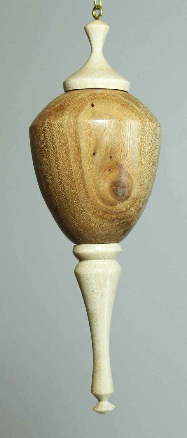 Christmas Ornament, Elm with Maple pendent