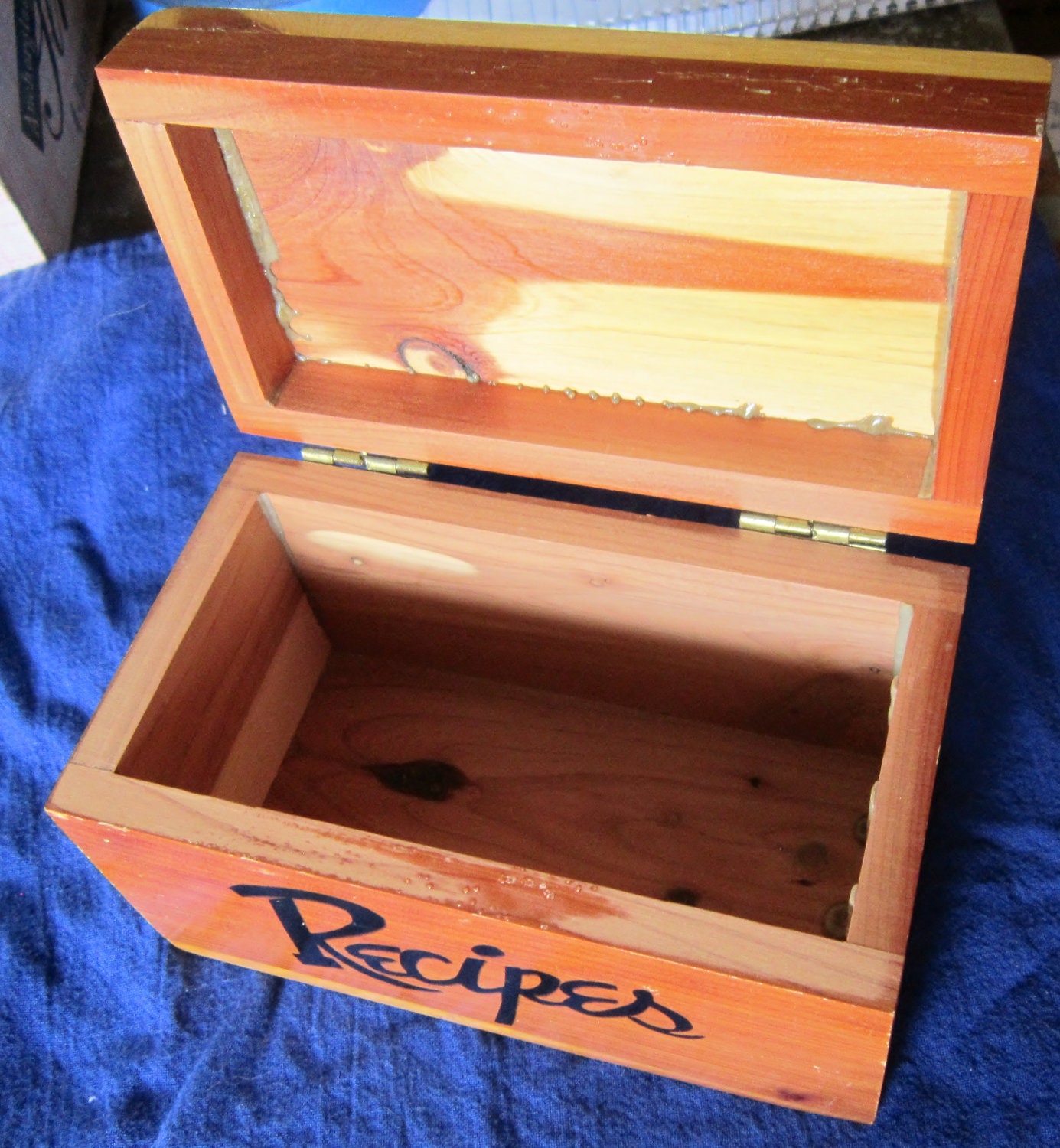 Great Smokey Mountains Cedar Recipes Box - Souvenir Retro